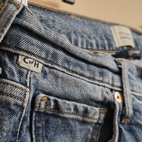 Citizens of Humanity Isola Raw Hem Crop Jeans Sz 24 Blue High Rise Straight Leg - Picture 4 of 9